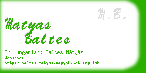 matyas baltes business card